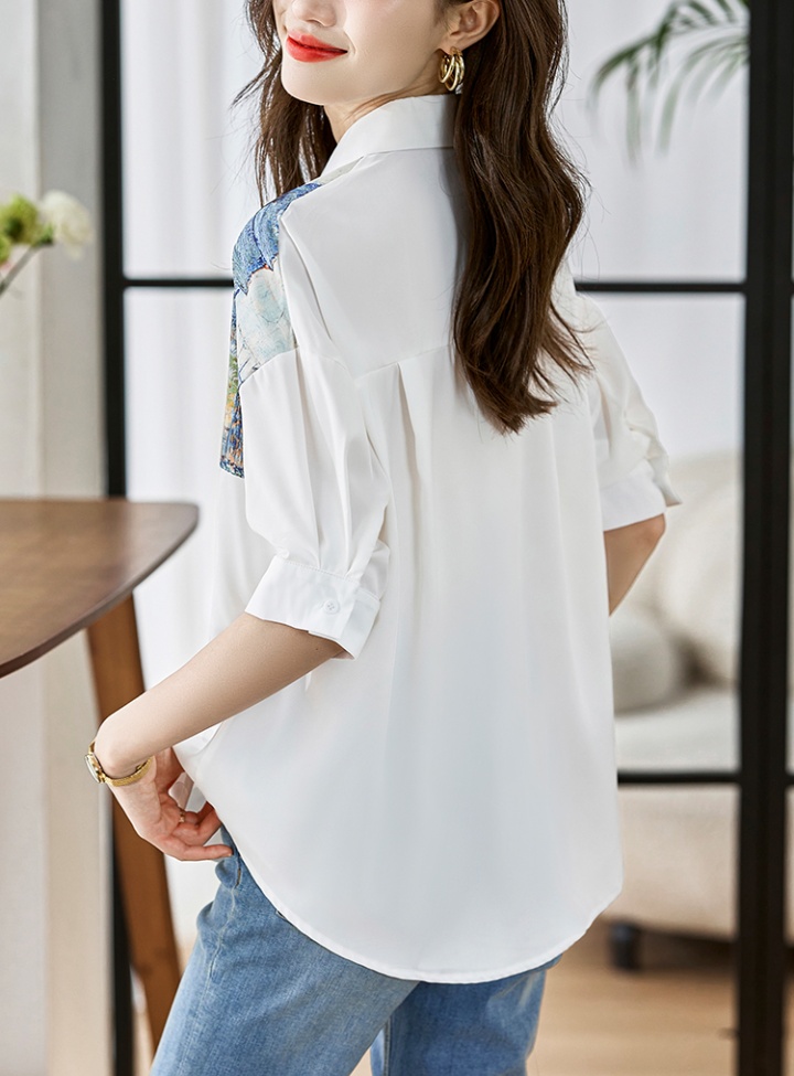 Short sleeve printing tops summer shirt for women