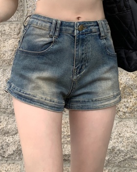 Retro summer tight thin slim spicegirl high waist shorts
