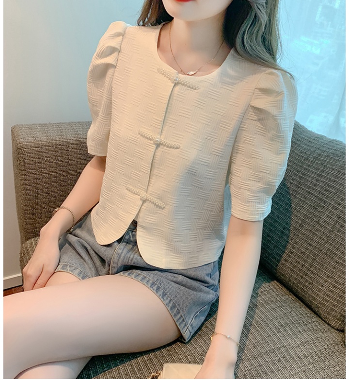Round neck Korean style tops short sleeve shirt for women