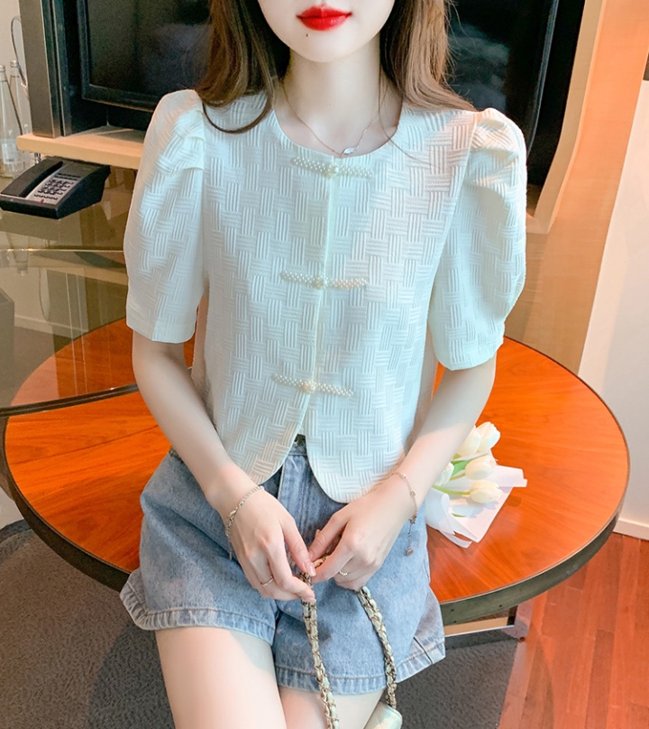 Round neck Korean style tops short sleeve shirt for women