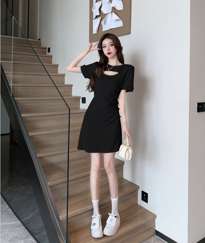 Hollow summer temperament slim dress