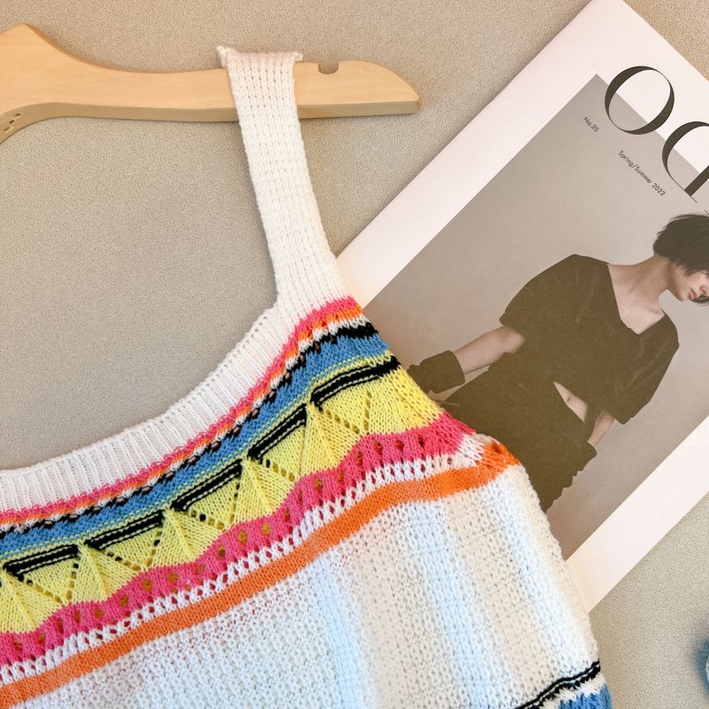 Sleeveless summer vest sling knitted tops for women