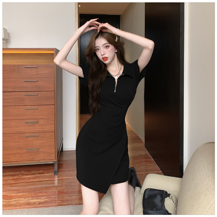 Casual summer short sleeve slim dress for women