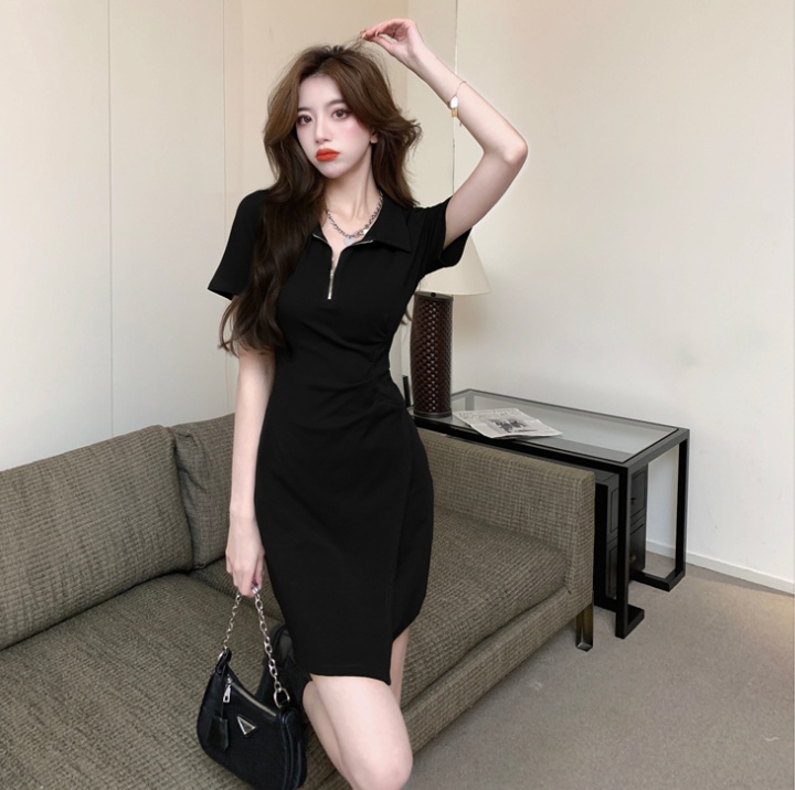 Casual summer short sleeve slim dress for women