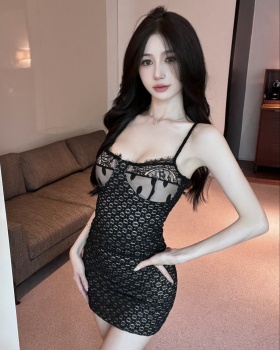 Sleeveless sexy package hip sling lace slim dress