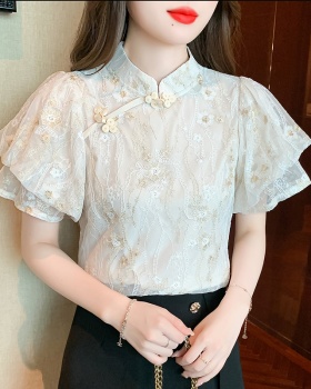 Chiffon cheongsam Chinese style shirt for women