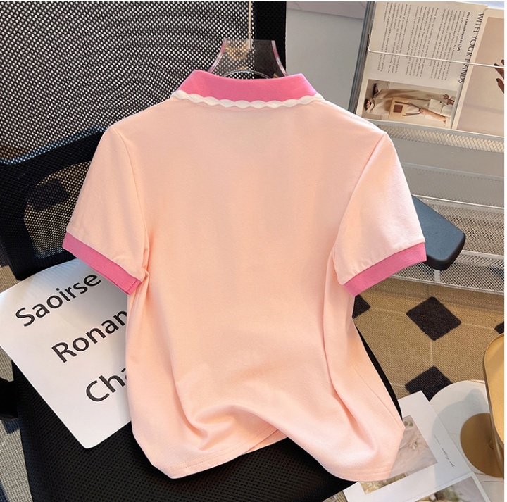 Loose pink short T-shirt short sleeve summer shirts