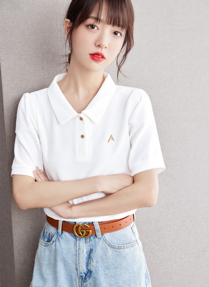 White Western style small shirt loose T-shirt for women