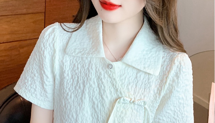 Korean style all-match tops jacquard shirt for women