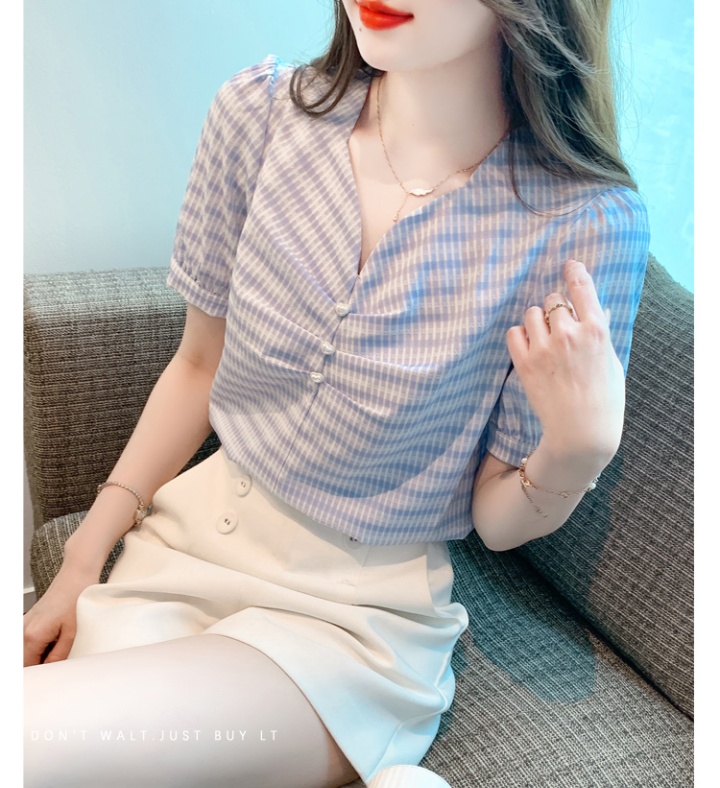 V-neck Korean style shirt summer sweet tops