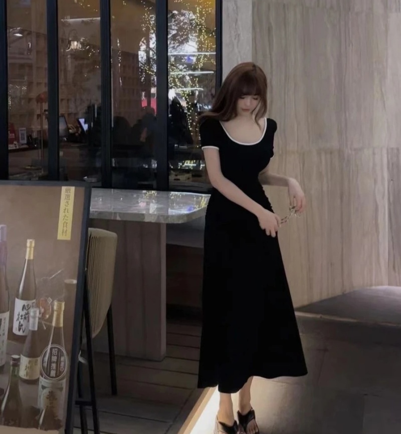 Fashion Korean style short sleeve summer dress