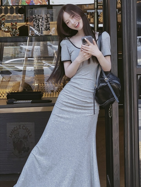 Fashion Korean style short sleeve summer dress