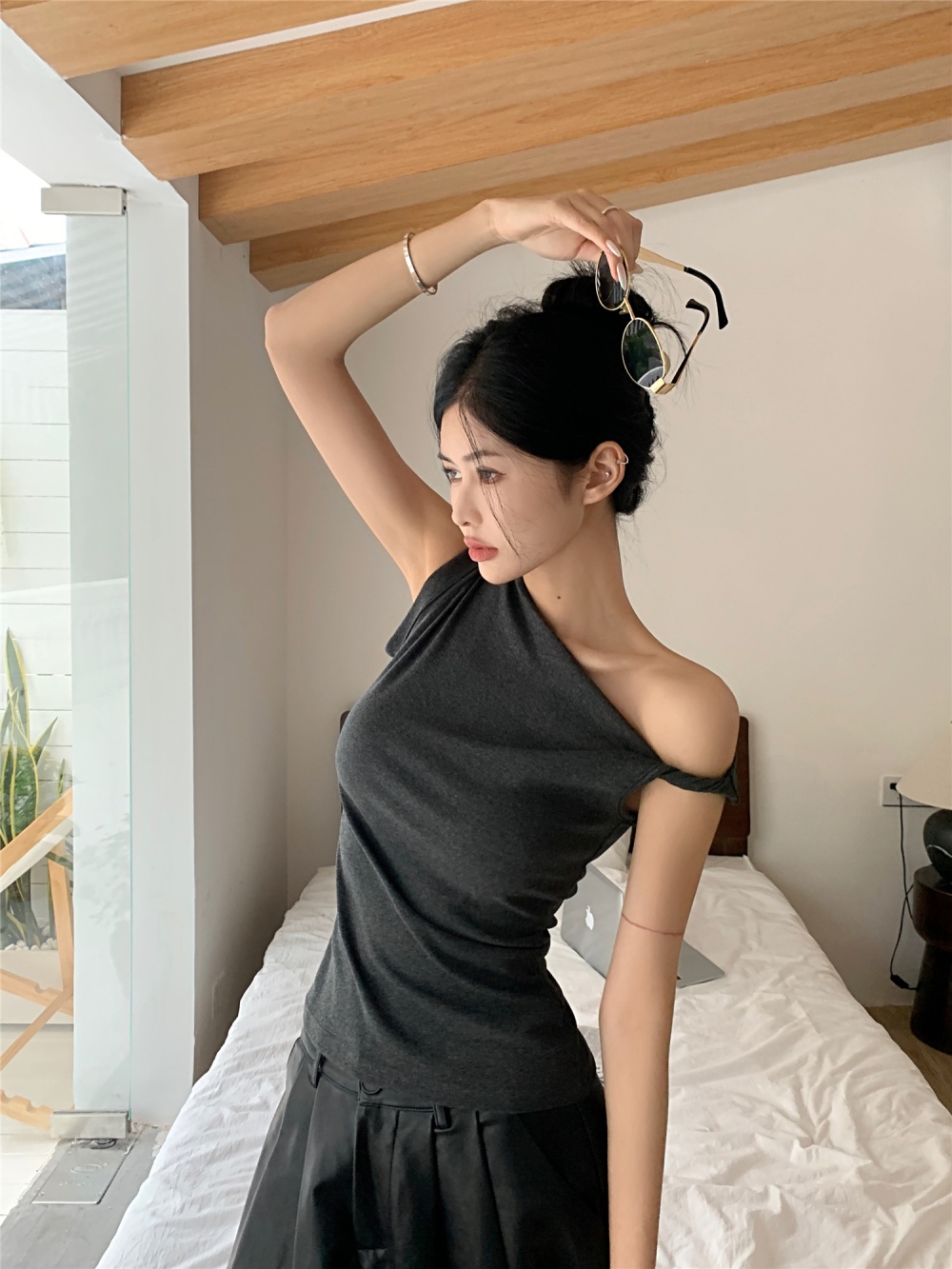 Spicegirl slim bottoming shirt short sleeve tops for women