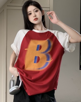 Letters printing loose street short sleeve T-shirt