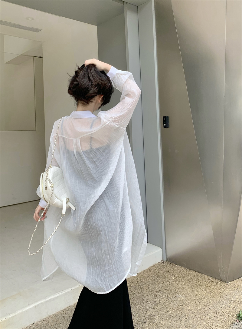 Square collar temperament cardigan vacation seaside shirt