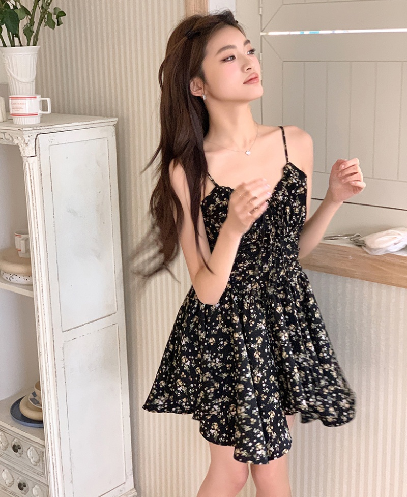 Spicegirl black strap dress floral dress