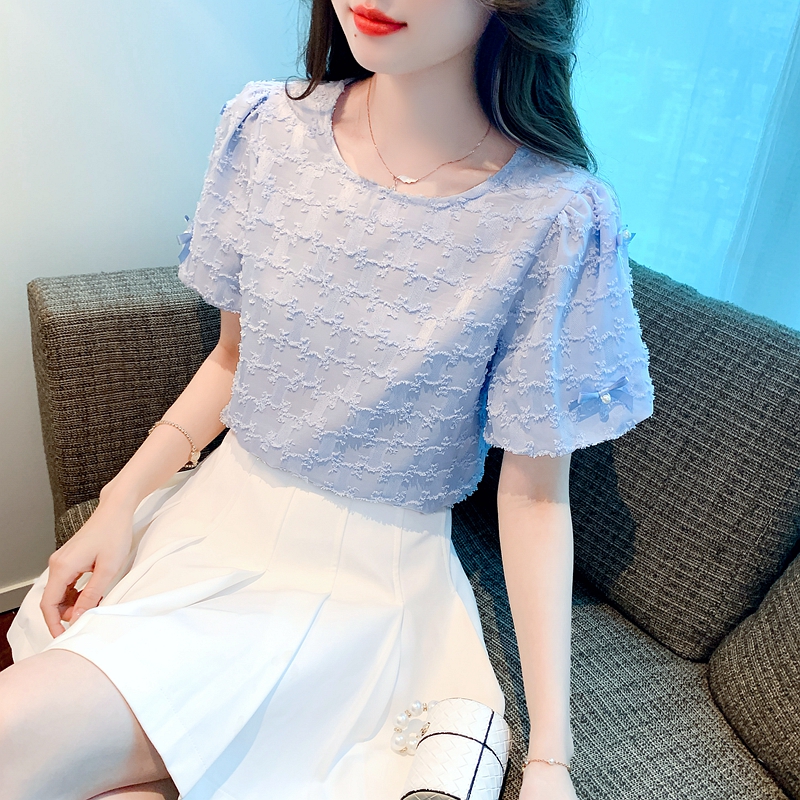 Korean style unique summer shirt sweet tender tops for women