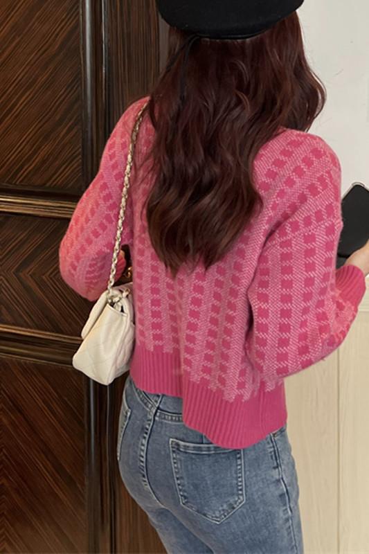 Pink fashion and elegant cardigan spring tops for women