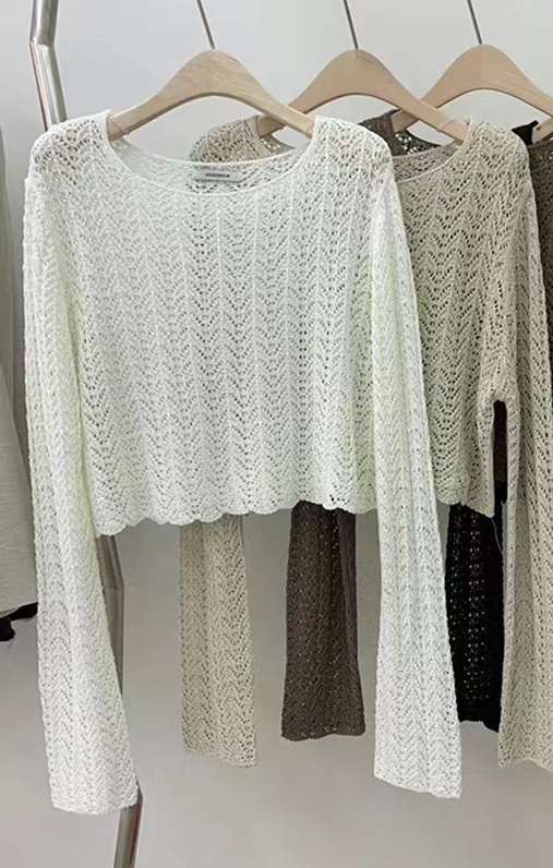 Korean style pullover shirts knitted summer tops for women