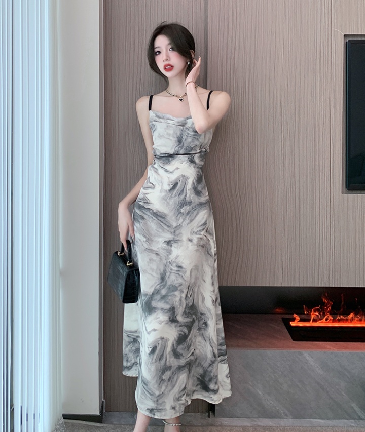 Sling Chinese style dress retro bandage shawl 2pcs set