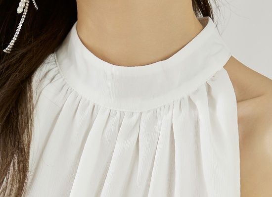France style halter unique shirt strapless white tops for women