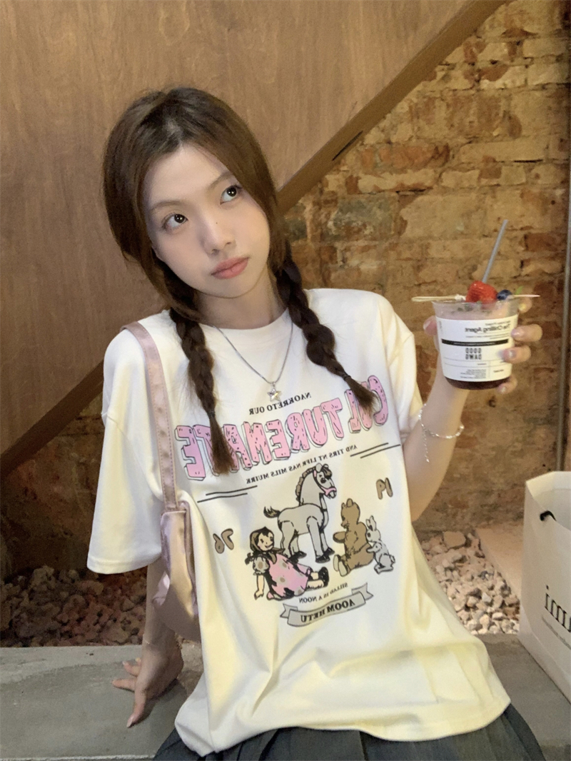 Childlike Korean style lovely T-shirt for women