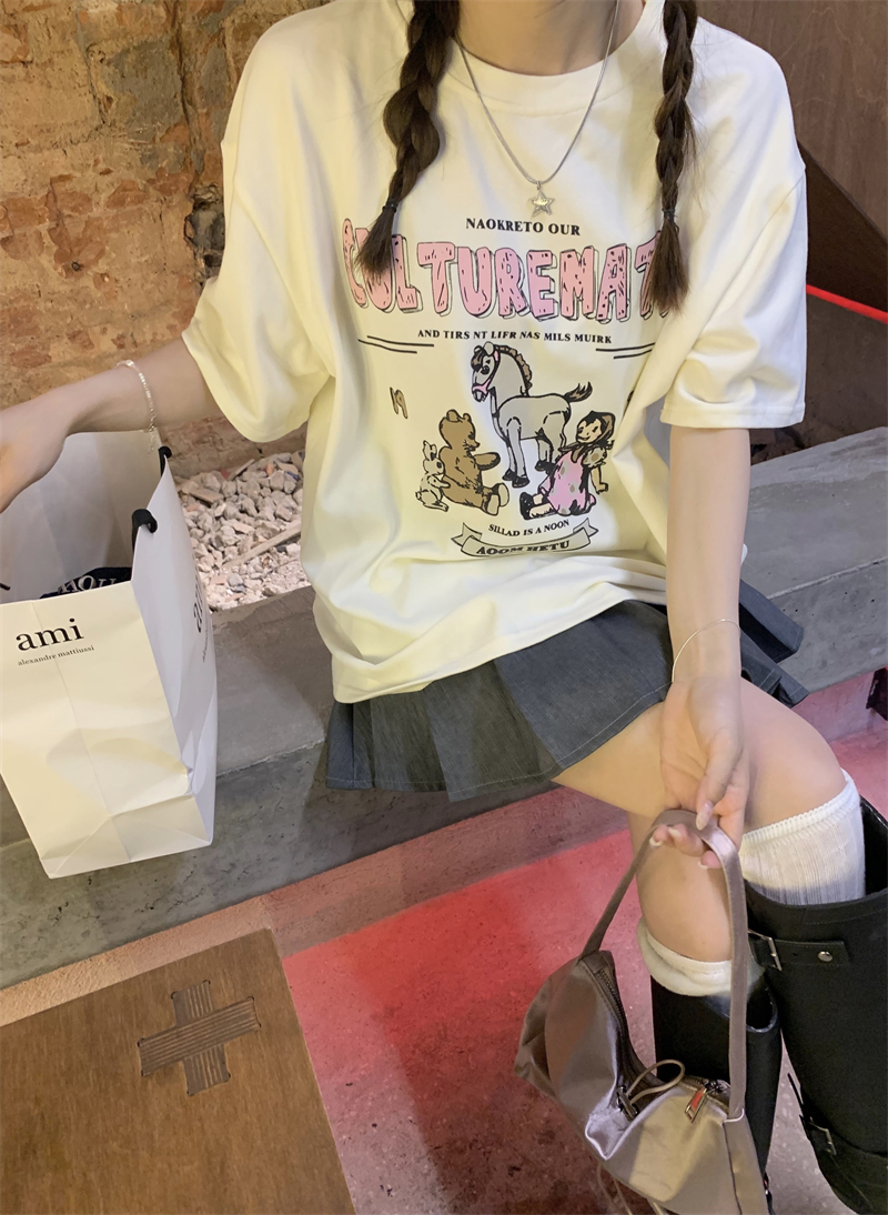 Childlike Korean style lovely T-shirt for women
