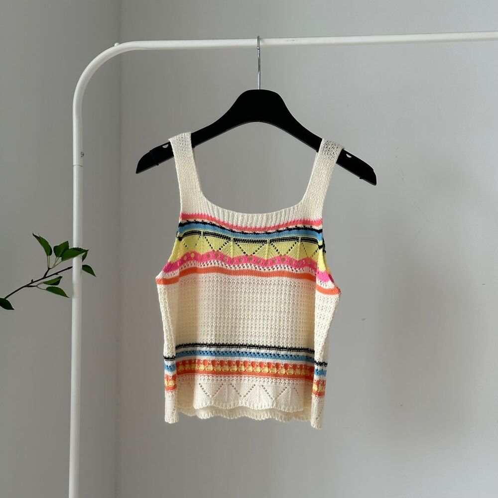 Vacation sling sweet tops knitted Korean style vest
