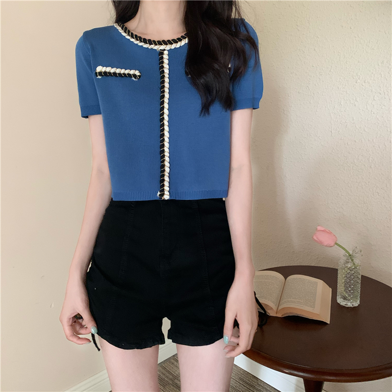 Loose fashion short sleeve all-match tops