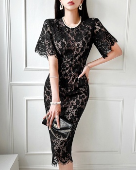 Korean style long fashion slim elegant dress for women