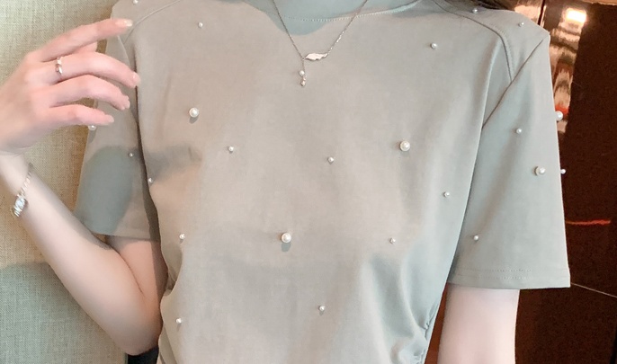 All-match round neck short sleeve T-shirt for women