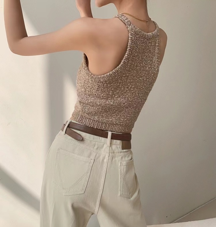 Summer short slim vest sling khaki halter tops for women