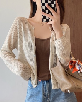 Spring and summer flax coat lazy loose cardigan for women