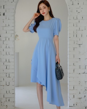 Temperament Korean style sweet irregular pure dress