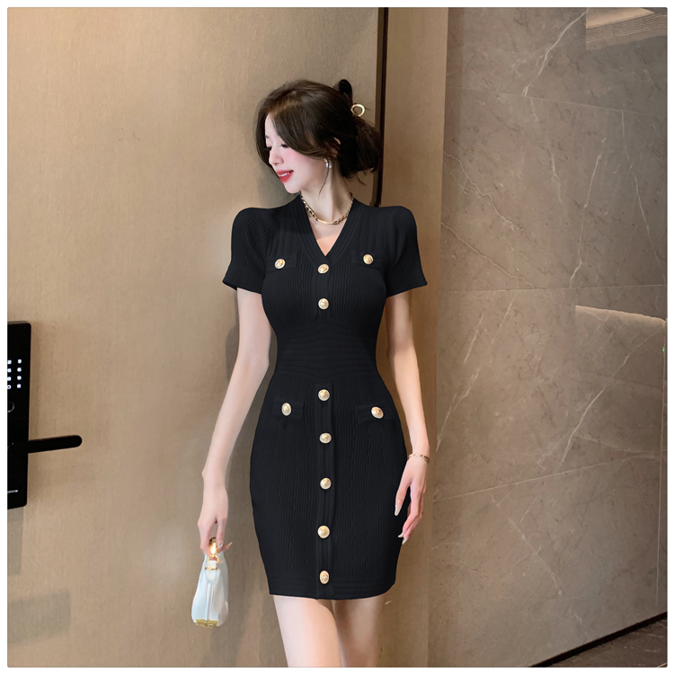 Summer fashion and elegant knitted ladies dress