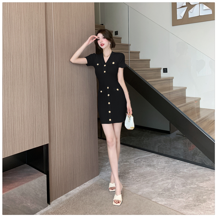 Summer fashion and elegant knitted ladies dress
