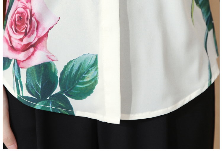 Western style silk satin tops printing summer shirt