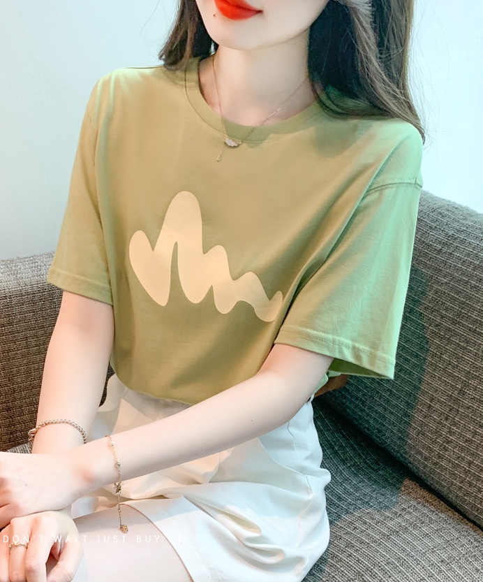 Summer printing small shirt all-match tops for women