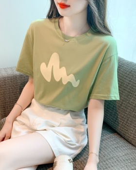 Summer printing small shirt all-match tops for women
