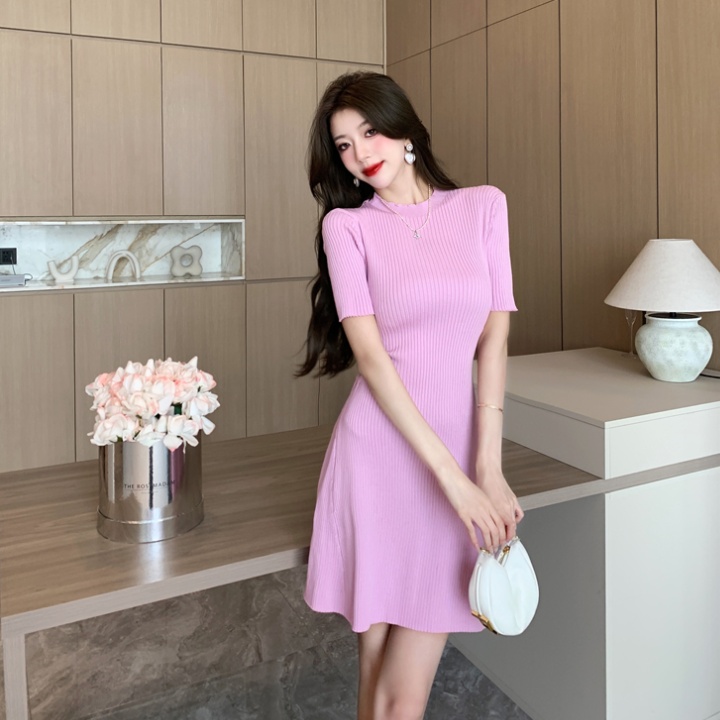 Fashion and elegant knitted slim hollow summer dress for women