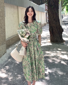Long refreshing floral dress for women