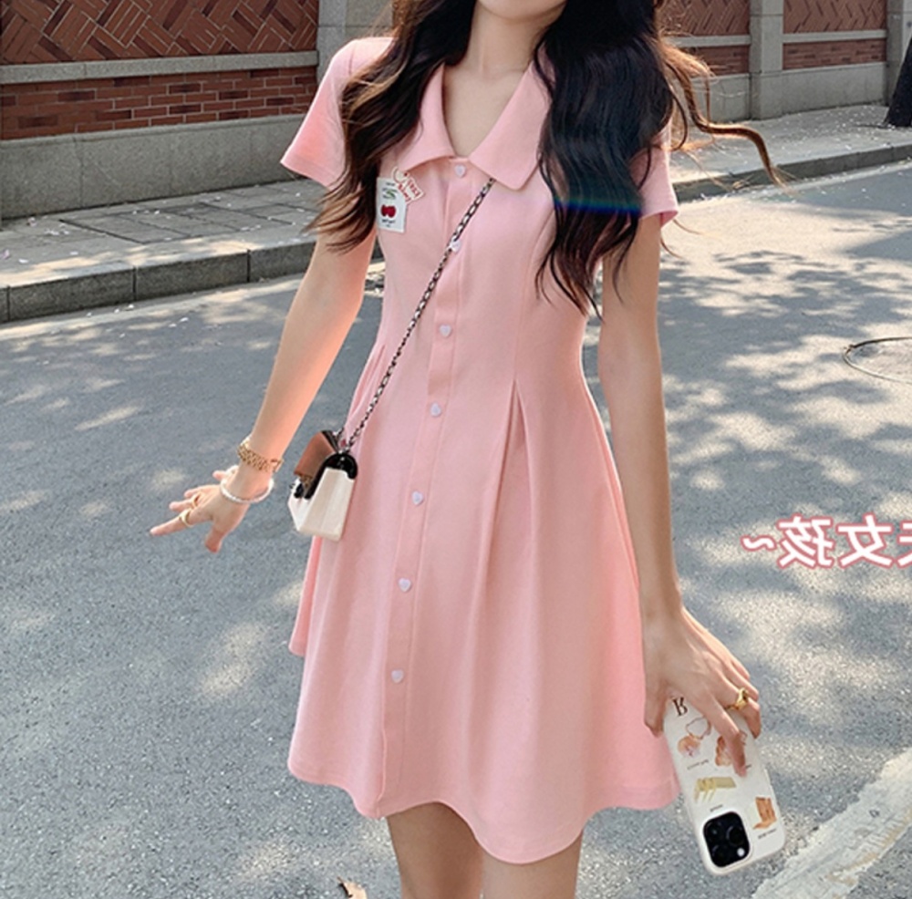 College style sweet T-back pink maiden dress for women