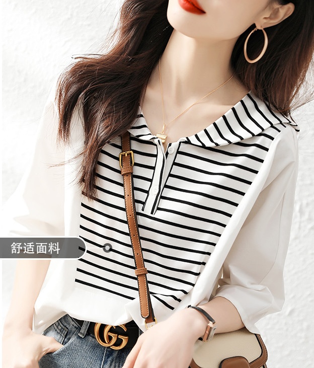 Pseudo-two Cover belly T-shirt short sleeve tops for women