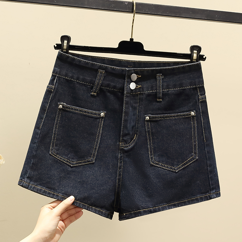 Deep color large yard shorts loose short jeans for women