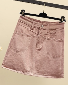 Package hip pink short skirt denim skirt for women
