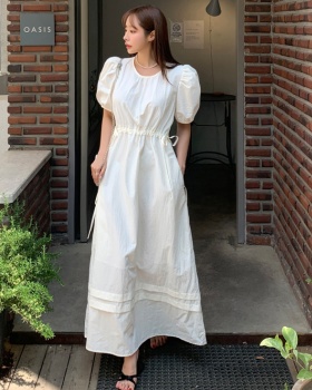 France style folds Korean style pinched waist dress