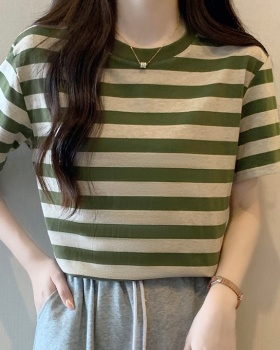 Arc hem Korean style tops short sleeve T-shirt for women