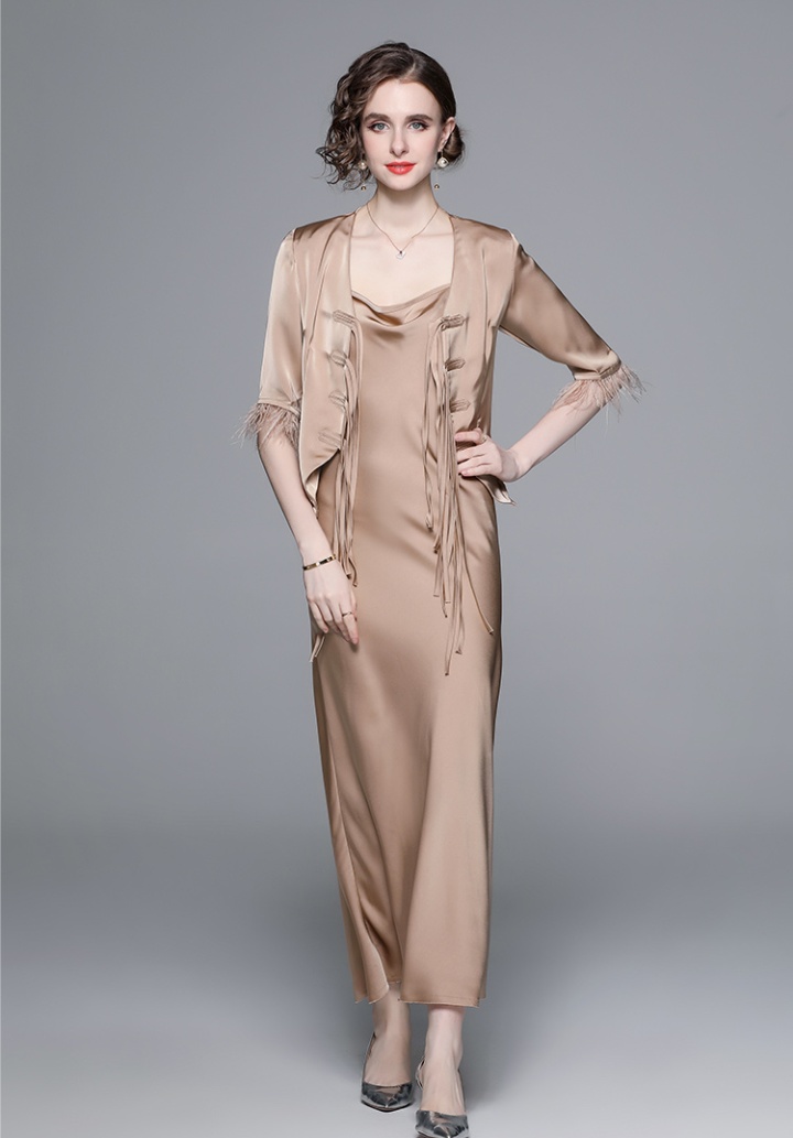 Chinese style sling summer dress 2pcs set for women