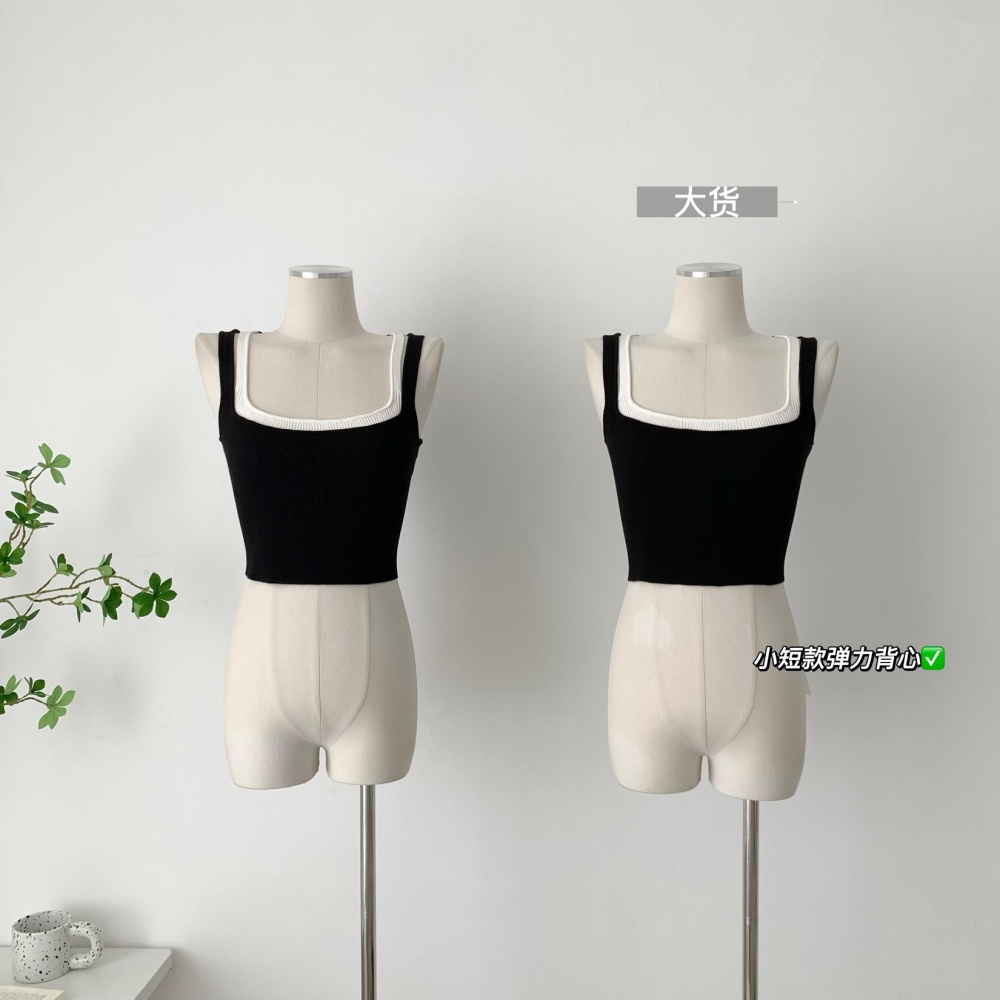 Knitted tops mixed colors vest for women