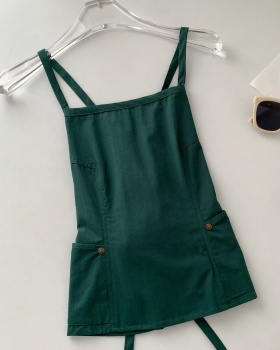Spicegirl halter sexy work clothing green cross tops for women